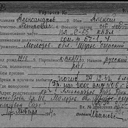 Карточка учета.