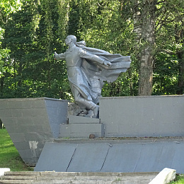 Место захоронения г. Ломоносов, п. Мартышкино, 1200 м восточнее ж/д платформы Мартышкино, с южной стороны ш. Ломоносов - Петродворец, Братское захоронение.
