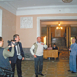 20.09.08. Напутственное слово перед посещением родного Училища. Слева: Каргин, Акимов, Дианов, Мезенов, Ромашов.
