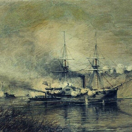 Боголюбов А.П. Атака катером "Шутка". 1882 г.