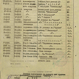 Послужной список прохождения службы в КА и ВМФ от 19 января 1948 г. стр. 1.