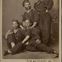 Выпускники Морского училища (1875). Князь Николай Щербатов, Александр Арцеулов, Князь Иван Оболенский, Александр Эбелинг. 1874 г.