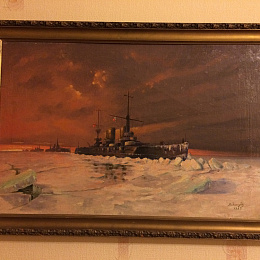 Одна из картин Хомутова МД - Ледовый поход БФ в 1918 г.